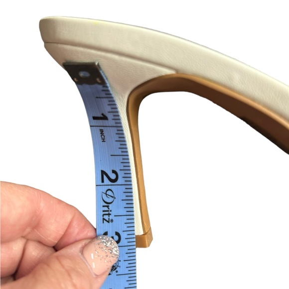 DREAM PAIRS womens whote open toe slip on square toe heels size 8 NWOB - Picture 7 of 9